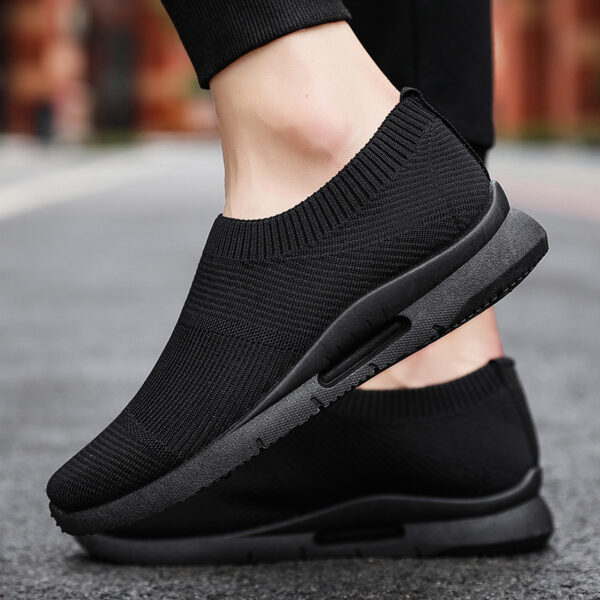 Flying Knit Sneakers Men's Mesh White Shoes Black Casual Sneakers