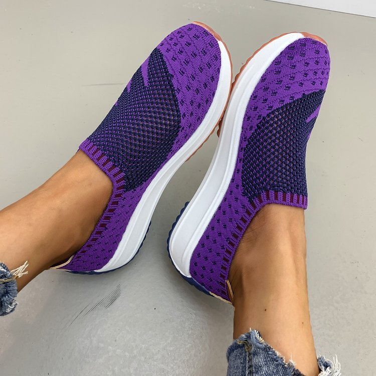 Flyknit Breathable Shoes Wedge Sneakers - Image 10