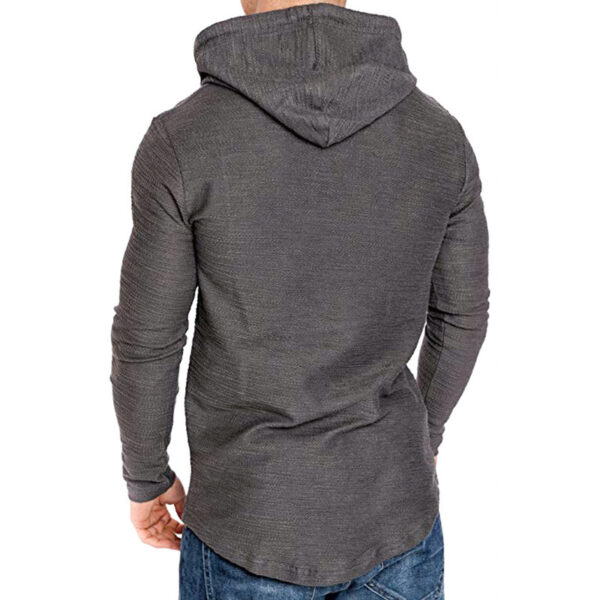 Men Hoodie Sweatshirt Casual Long Sleeve Slim Tops Gym T-shirt - Image 2