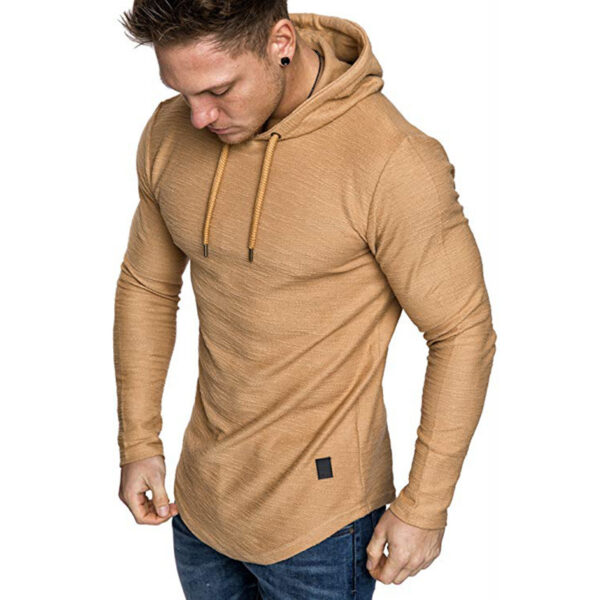 Men Hoodie Sweatshirt Casual Long Sleeve Slim Tops Gym T-shirt - Image 5