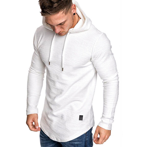 Men Hoodie Sweatshirt Casual Long Sleeve Slim Tops Gym T-shirt - Image 6