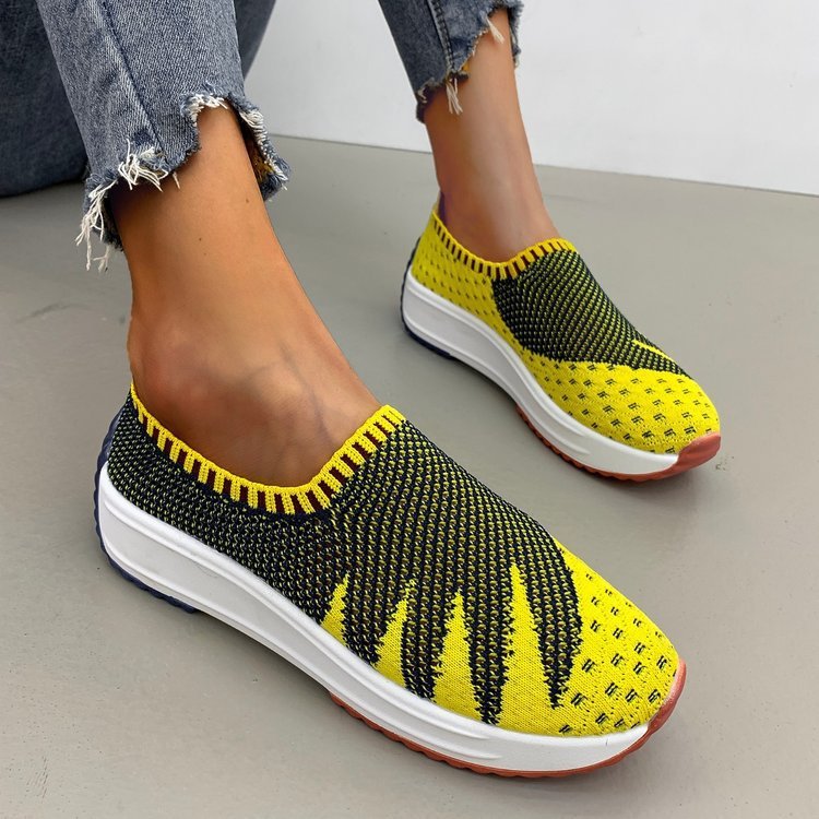Flyknit Breathable Shoes Wedge Sneakers - Image 7