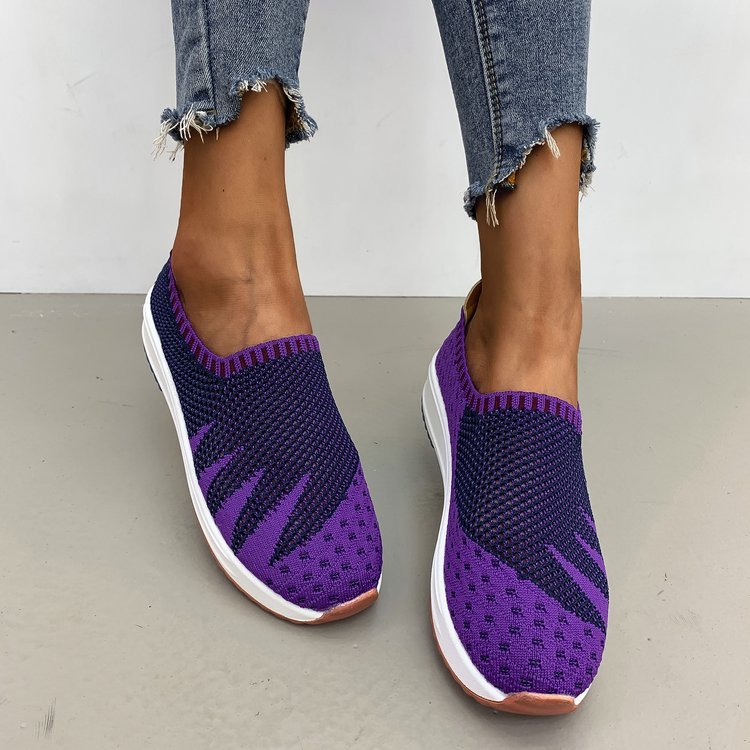 Flyknit Breathable Shoes Wedge Sneakers - Image 6
