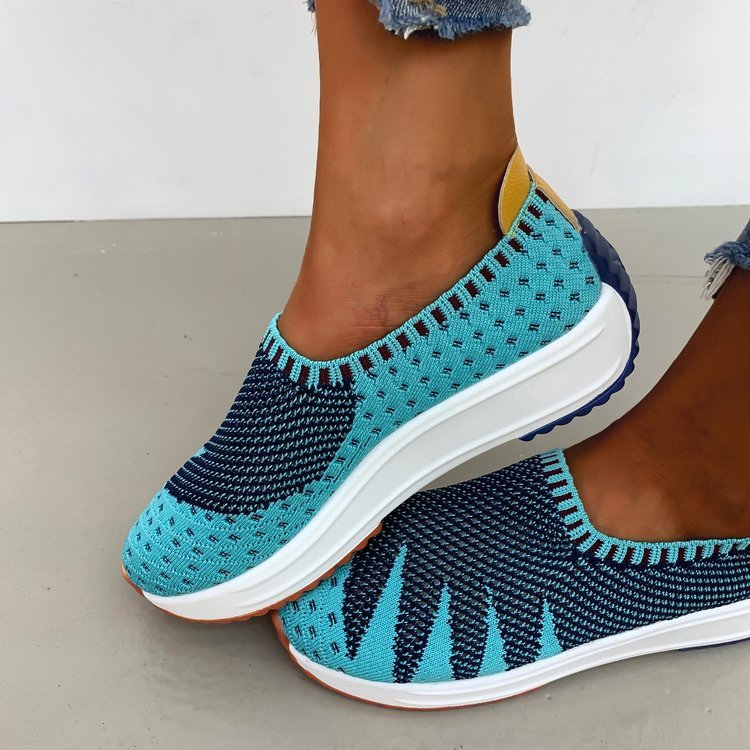 Flyknit Breathable Shoes Wedge Sneakers - Image 8