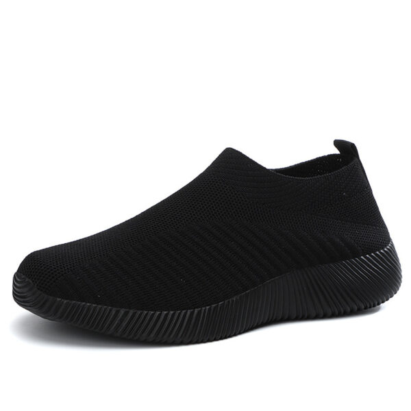 Flying Knit Sneakers Men's Mesh White Shoes Black Casual Sneakers - Image 6