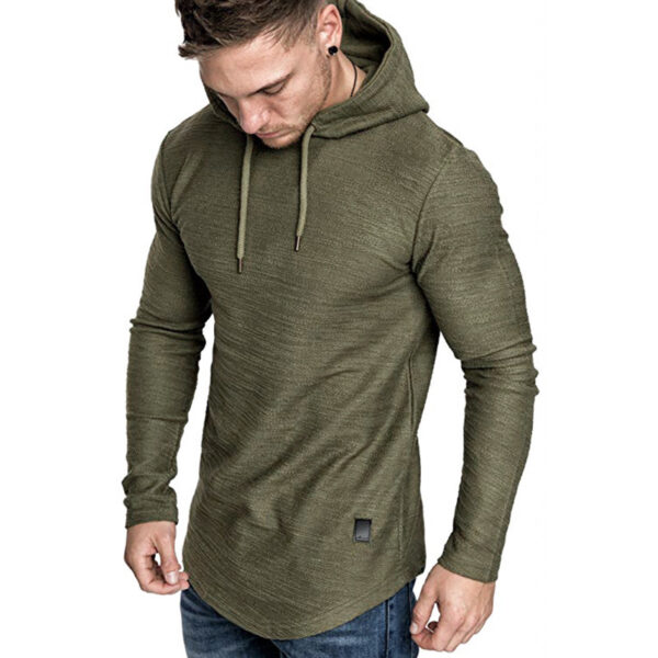 Men Hoodie Sweatshirt Casual Long Sleeve Slim Tops Gym T-shirt - Image 3